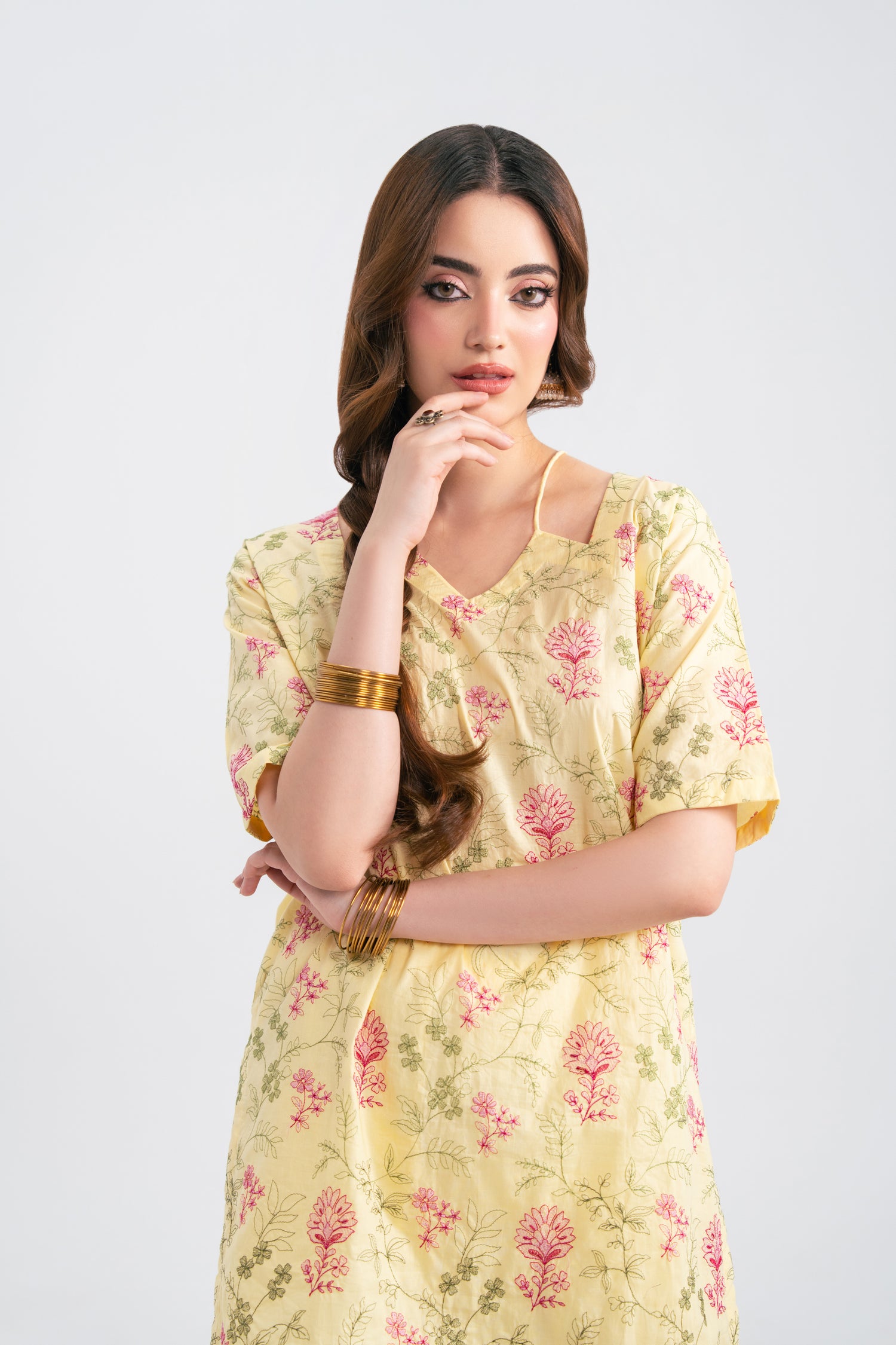 2PC Summer Embroidered Dress - 1228