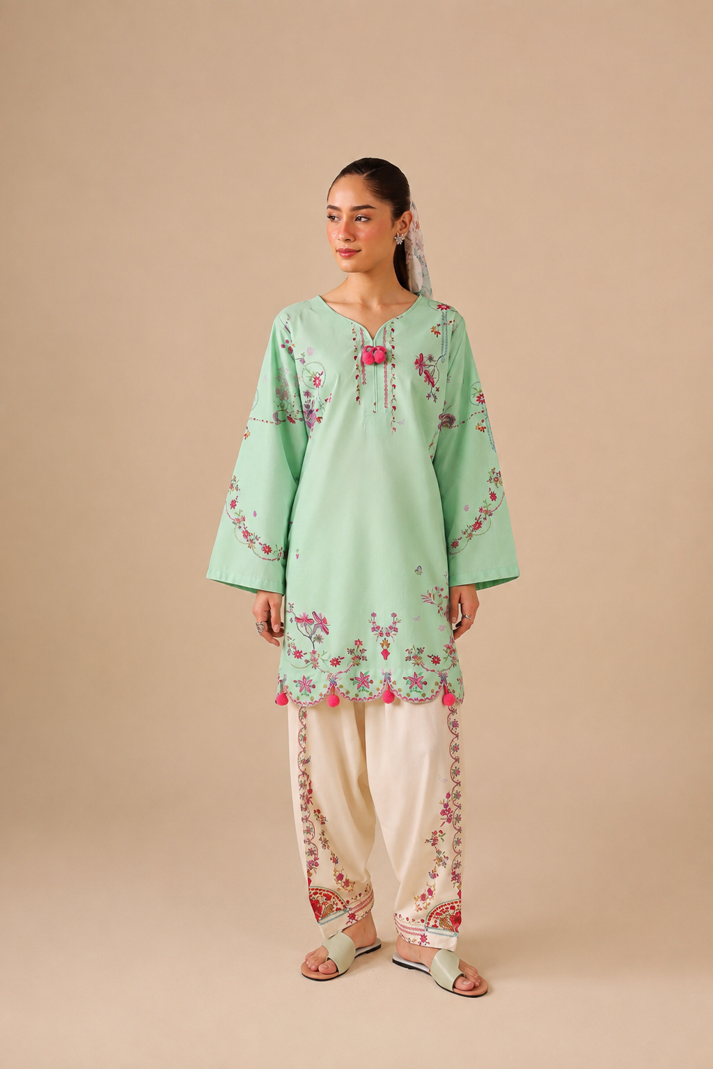 2PC Summer Lawn Dress - 44264