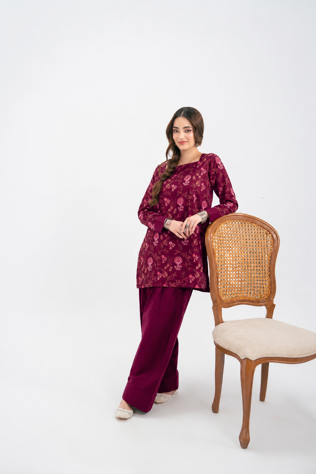 2PC Summer Embroidered Dress - 1235