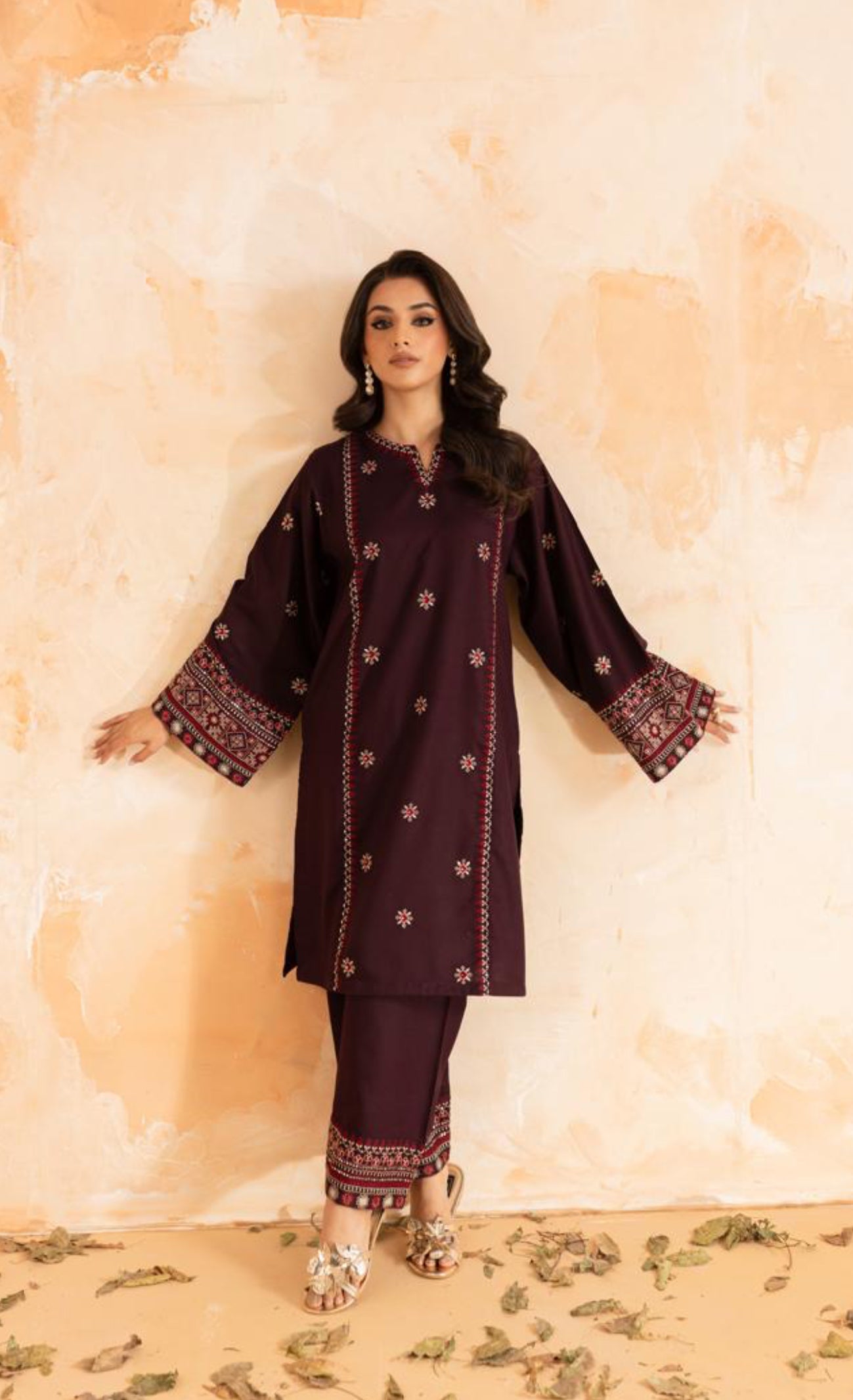 2PC LUXURY EMBROIDERED DRESS - 1094