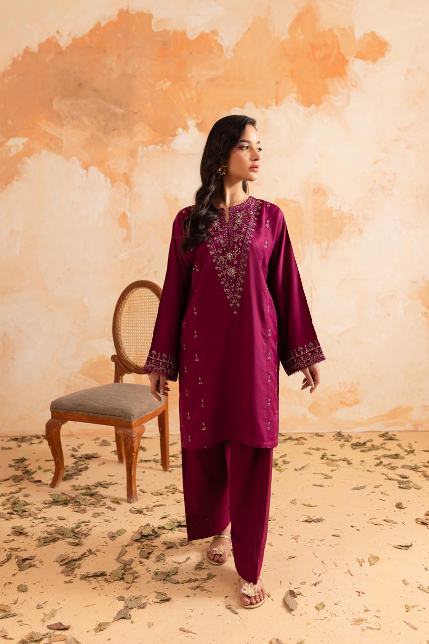 2PC LUXURY EMBROIDERED DRESS - 1095