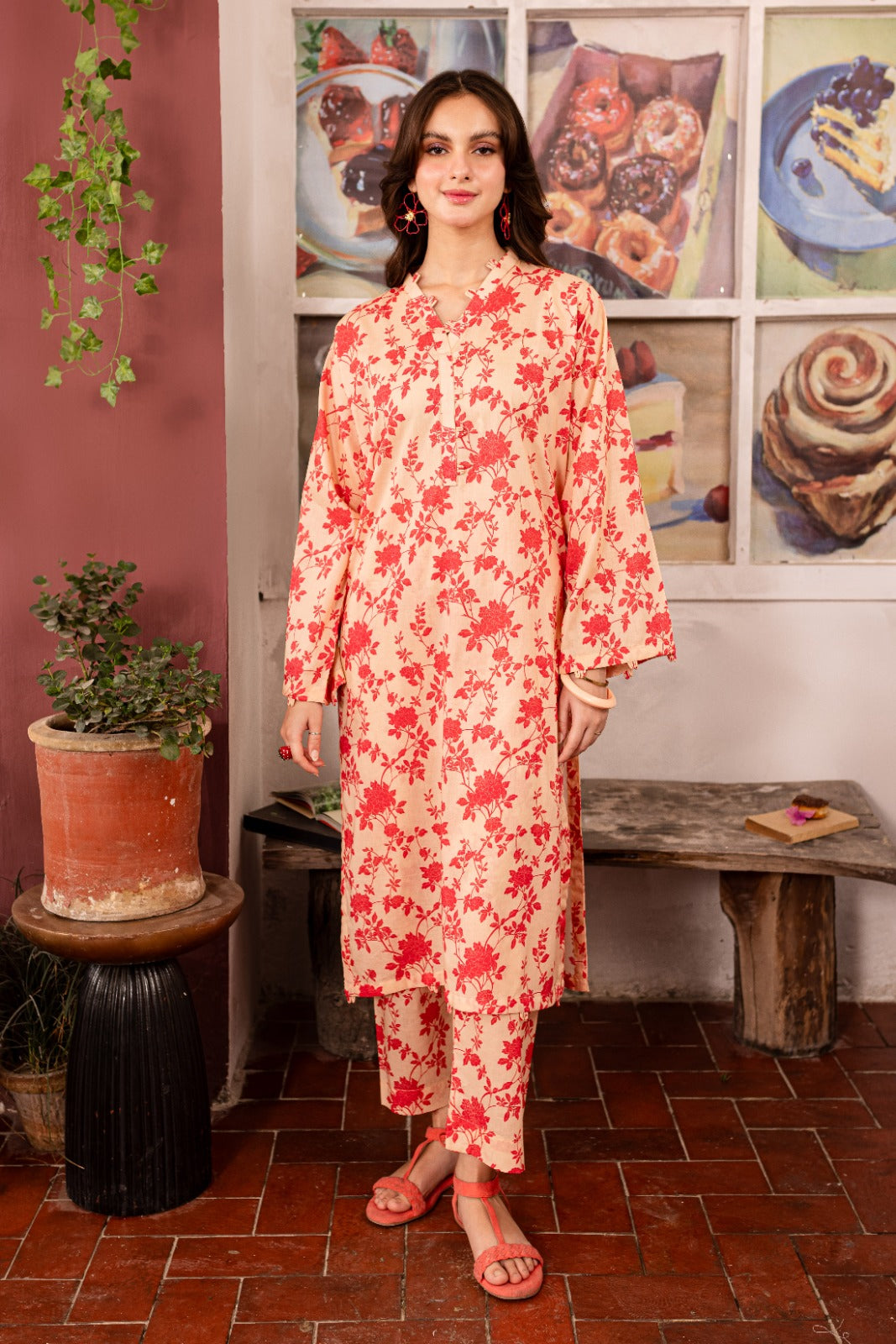 Unstitched 2PC Lawn Suit- PRT021