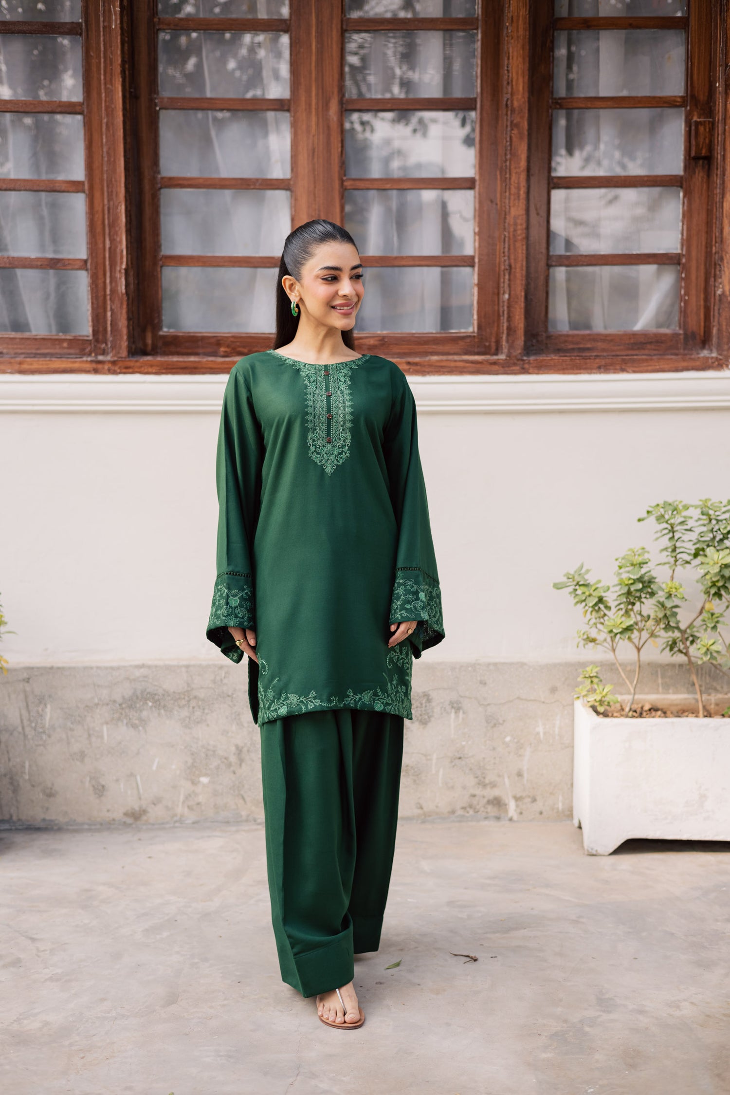 2PC Winter Embroidered Dress-1182