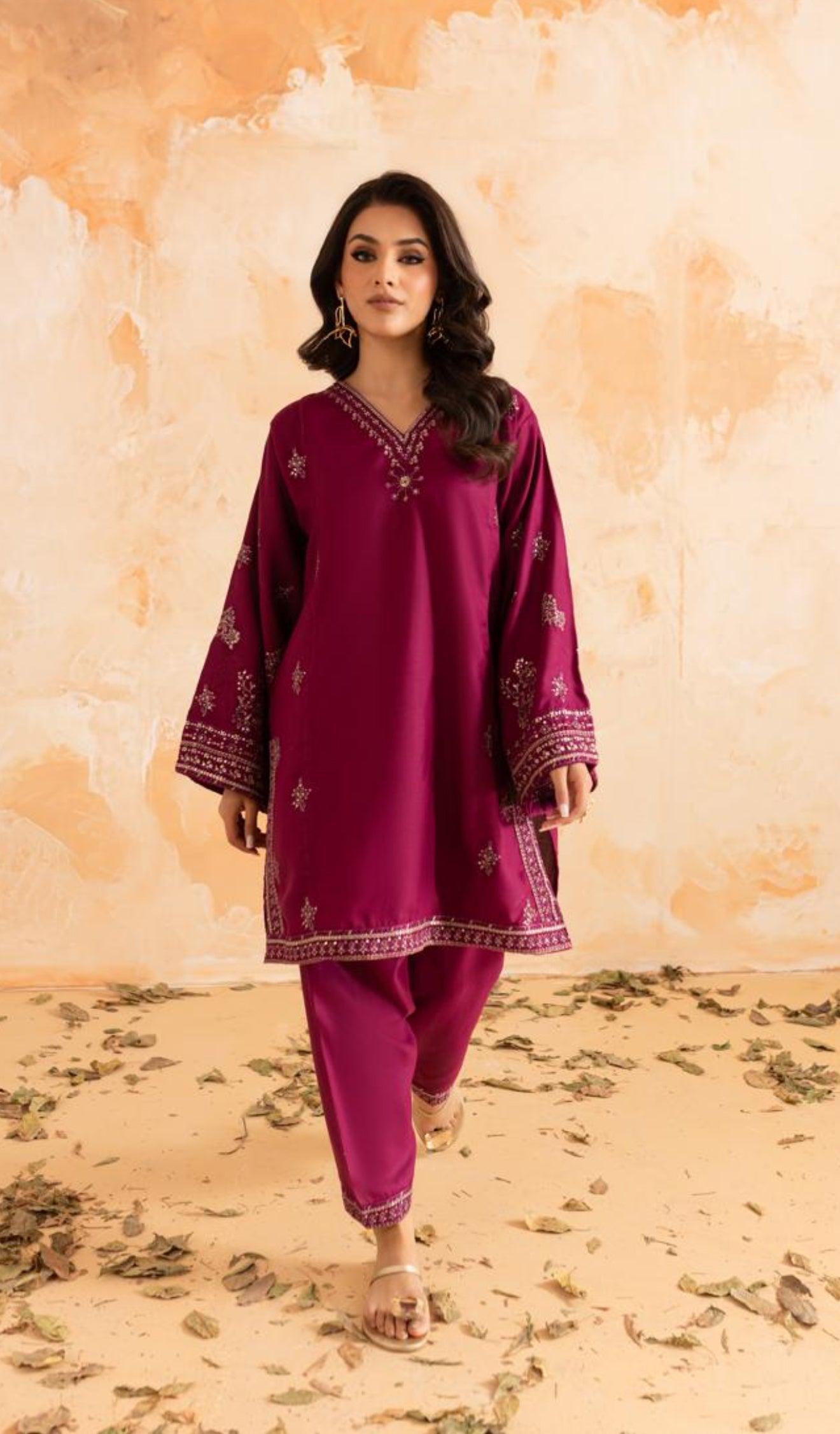 2PC LUXURY EMBROIDERED DRESS - 1085