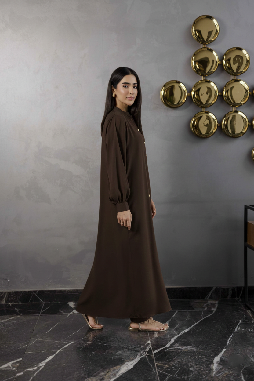 Solid 2PC Dress - SP-05 Chocolate Brown