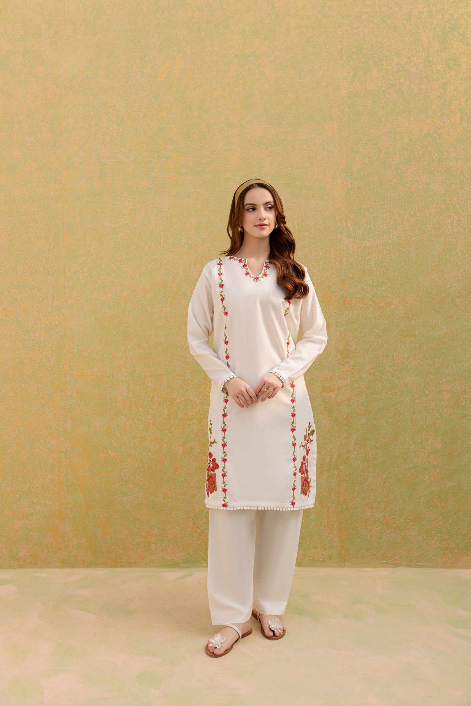 Winter 2PC Embroidered Dress-1069