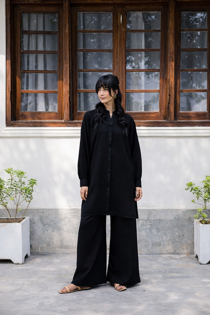 2PC Textured Dress-SP-Black