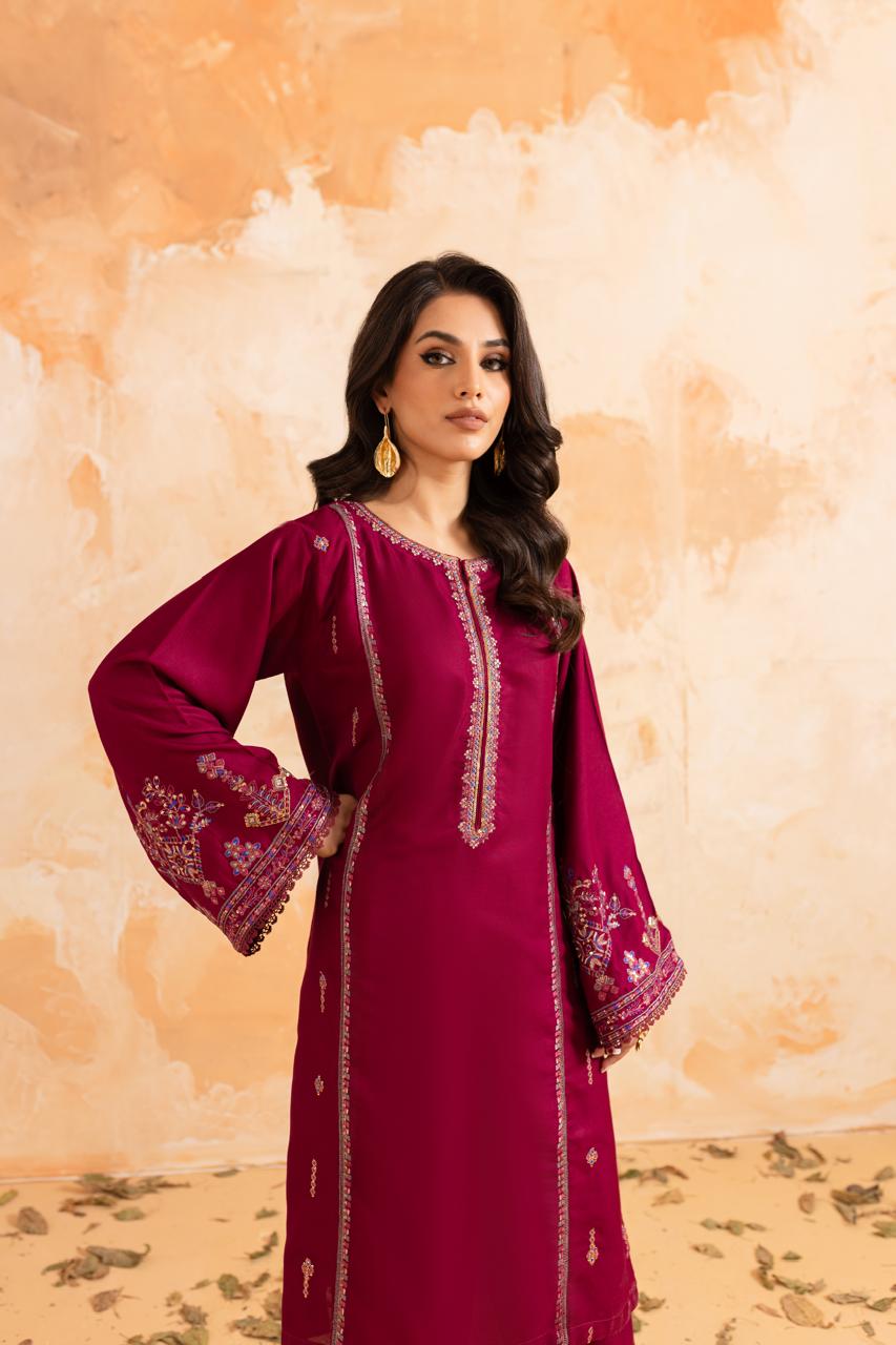 2PC LUXURY EMBROIDERED DRESS - 1098