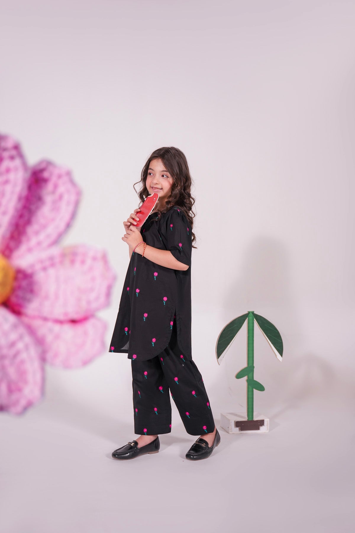 2PC Kids Embroidered Dress - EMBP2