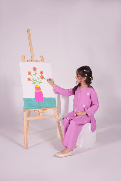 2PC Kids Embroidered Dress - EL3