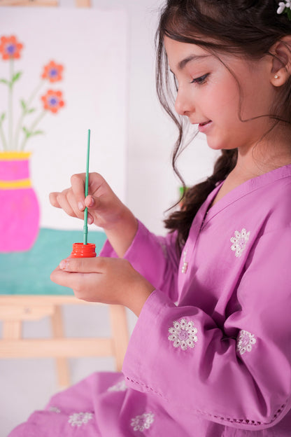 2PC Kids Embroidered Dress - EL3