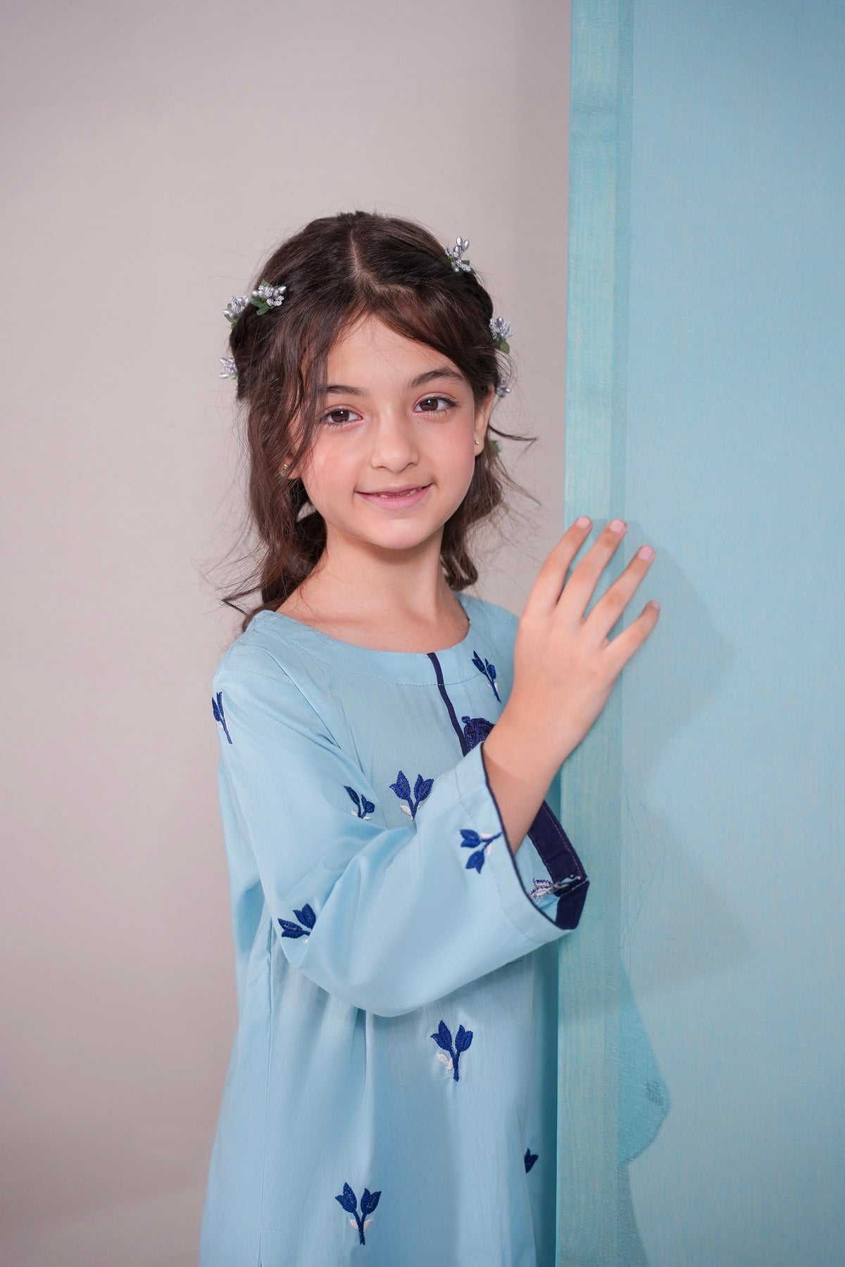 2PC Kids Embroidered Dress - ESB5