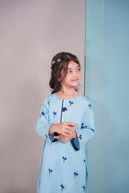 2PC Kids Embroidered Dress - ESB5
