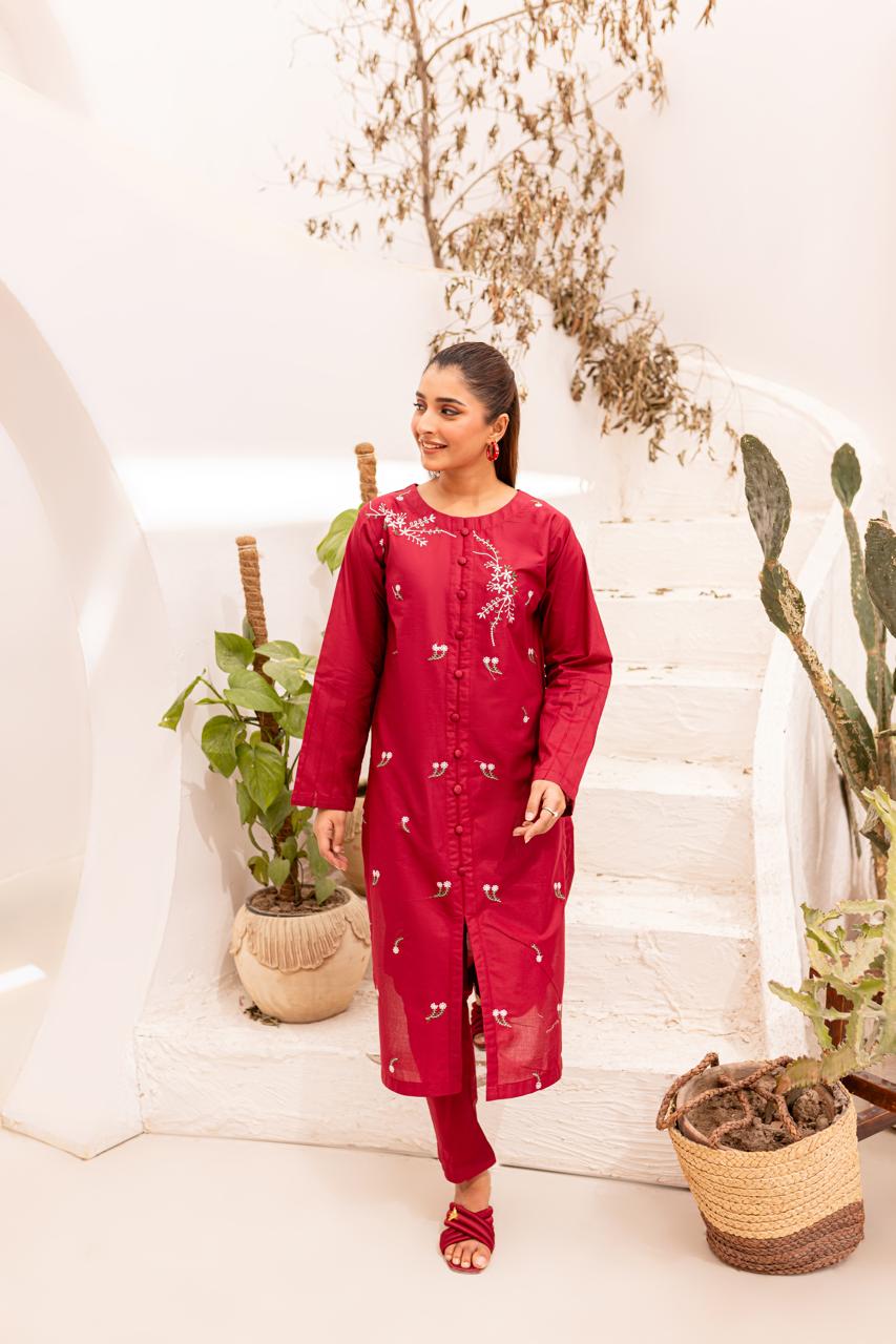 Lawn 2PC Embroidered Dress-1045