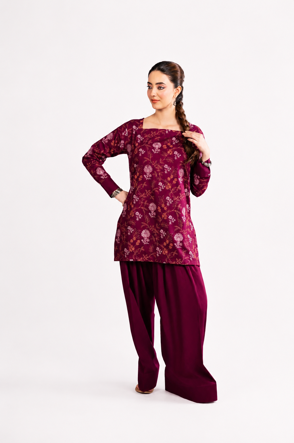 2PC Summer Embroidered Dress - 1235