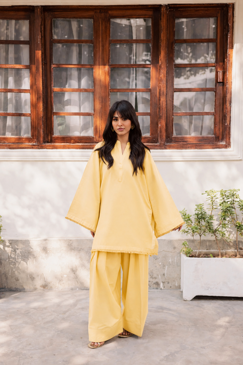 2 PC Lawn Solid FSK 03 – Butter Yellow