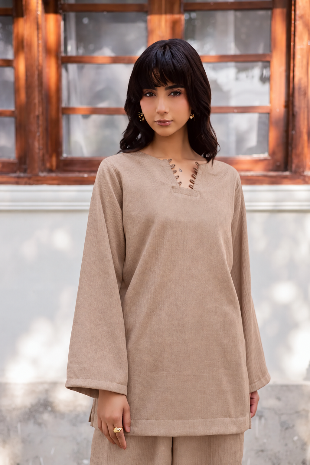 2PC Textured Dress-SB-Skin