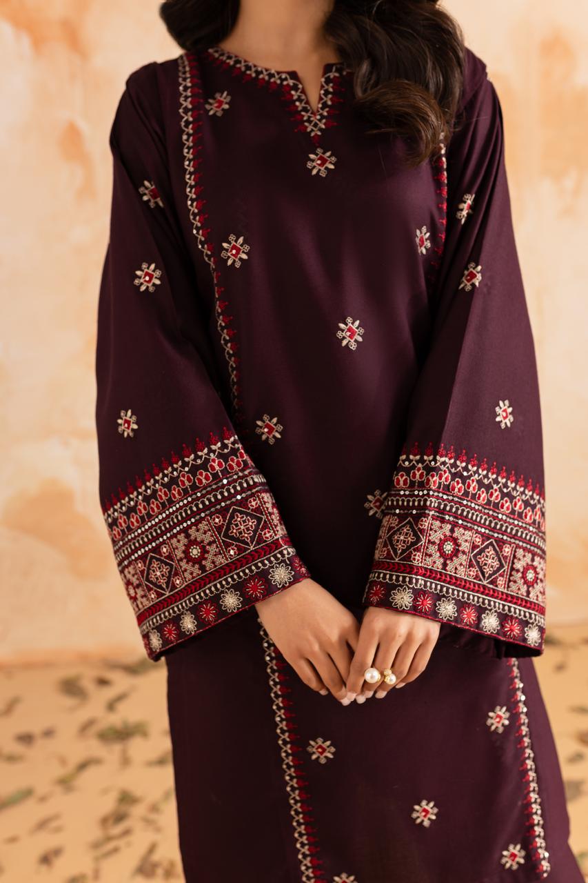 2PC LUXURY EMBROIDERED DRESS - 1094