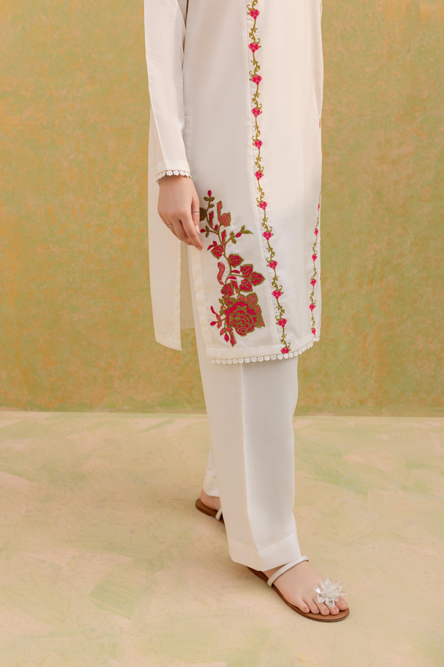 Winter 2PC Embroidered Dress-1069