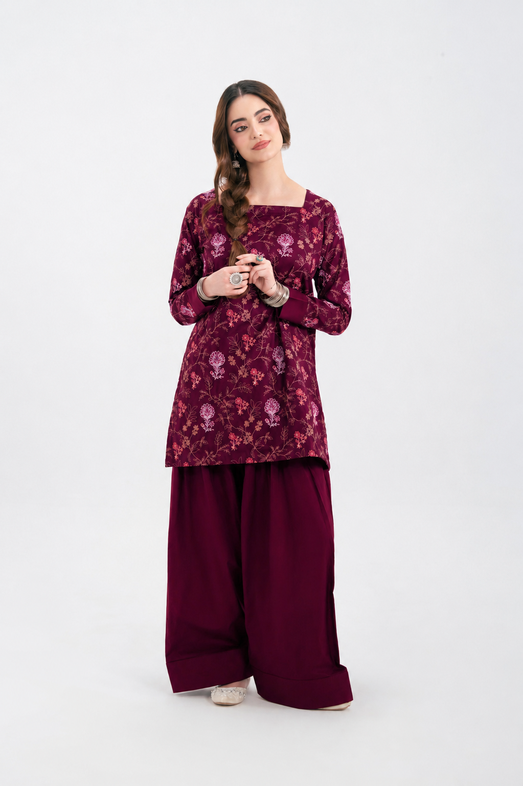 2PC Summer Embroidered Dress - 1235