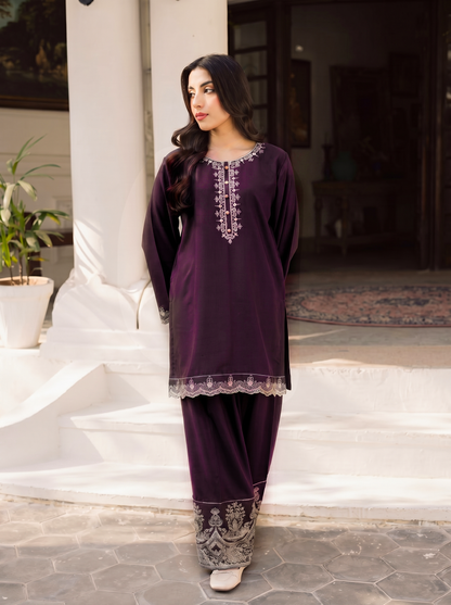 2PC Summer Embroidered Dress - 1223