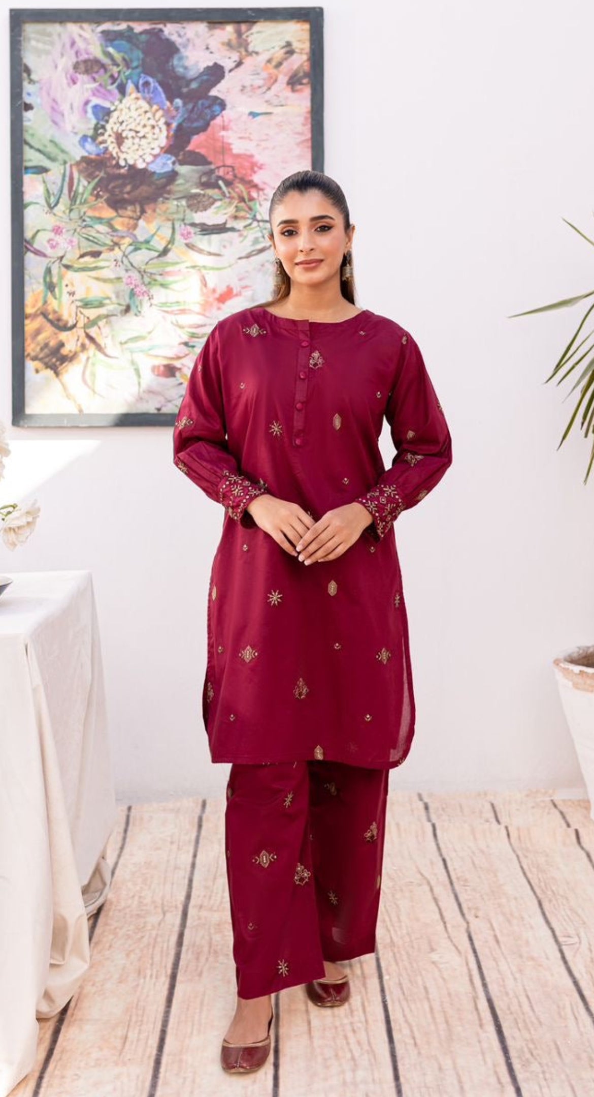 Lawn 2PC Embroidered Dress- 1033
