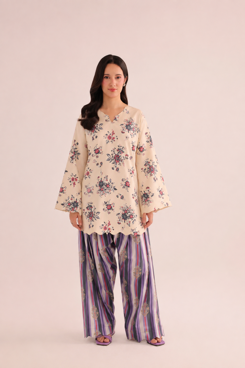 2PC Summer Lawn Dress- PRT L42198