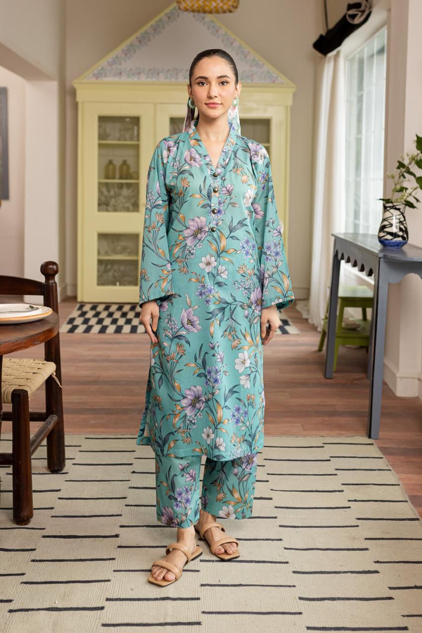 Stitched 2PC Lawn Suit - PRT043