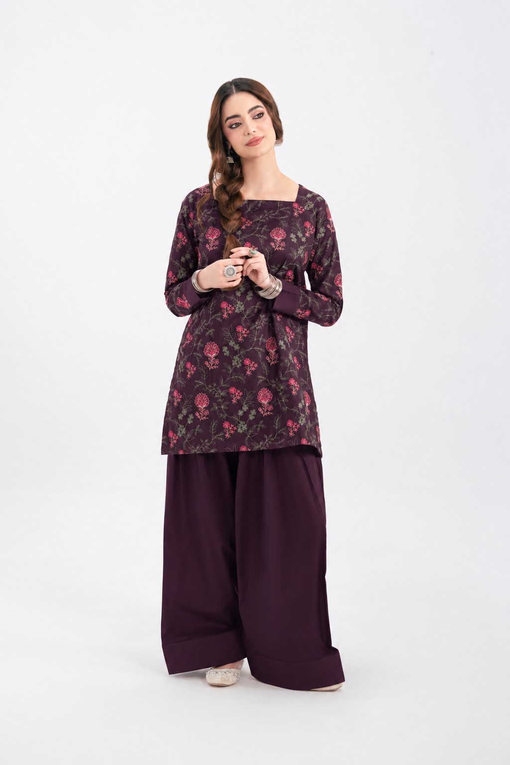 2PC Summer Embroidered Dress - 1235
