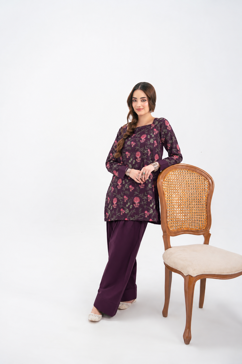 2PC Summer Embroidered Dress - 1235
