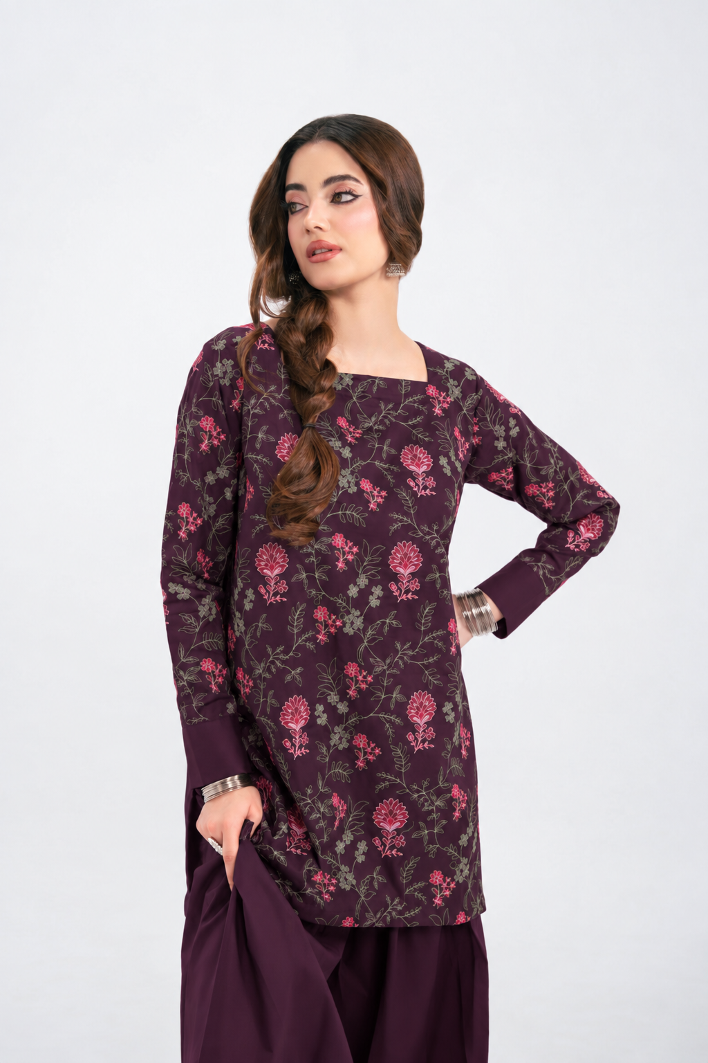 2PC Summer Embroidered Dress - 1235