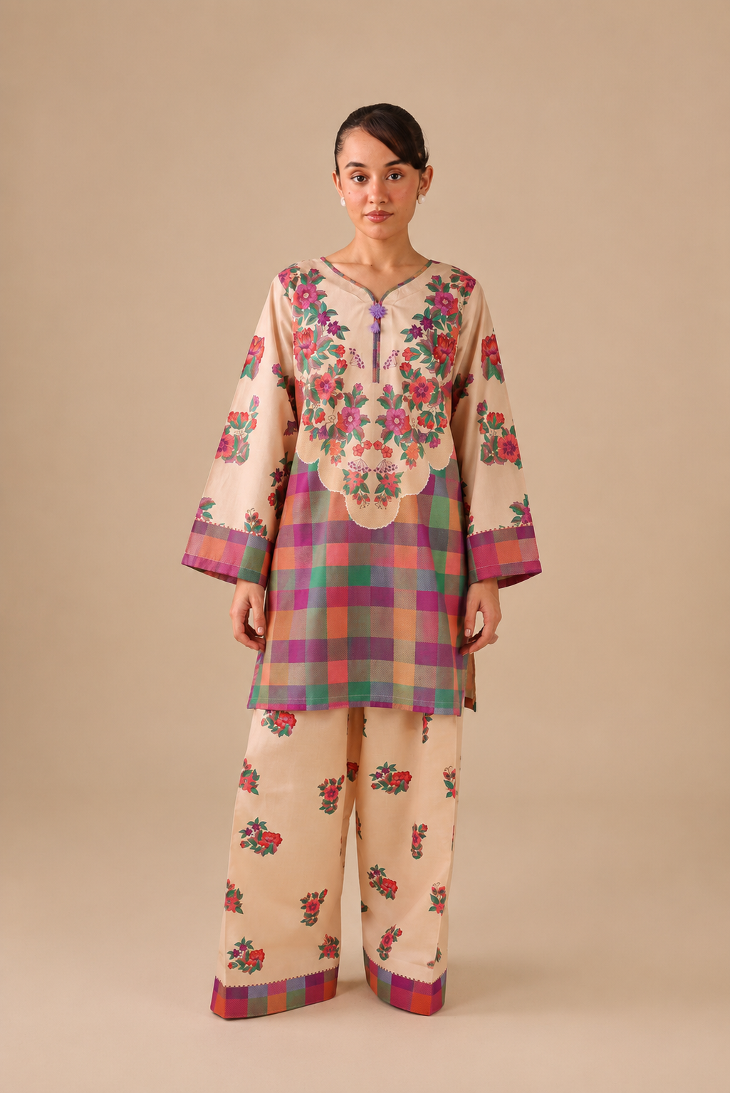 2PC Summer Lawn Dress - 44242