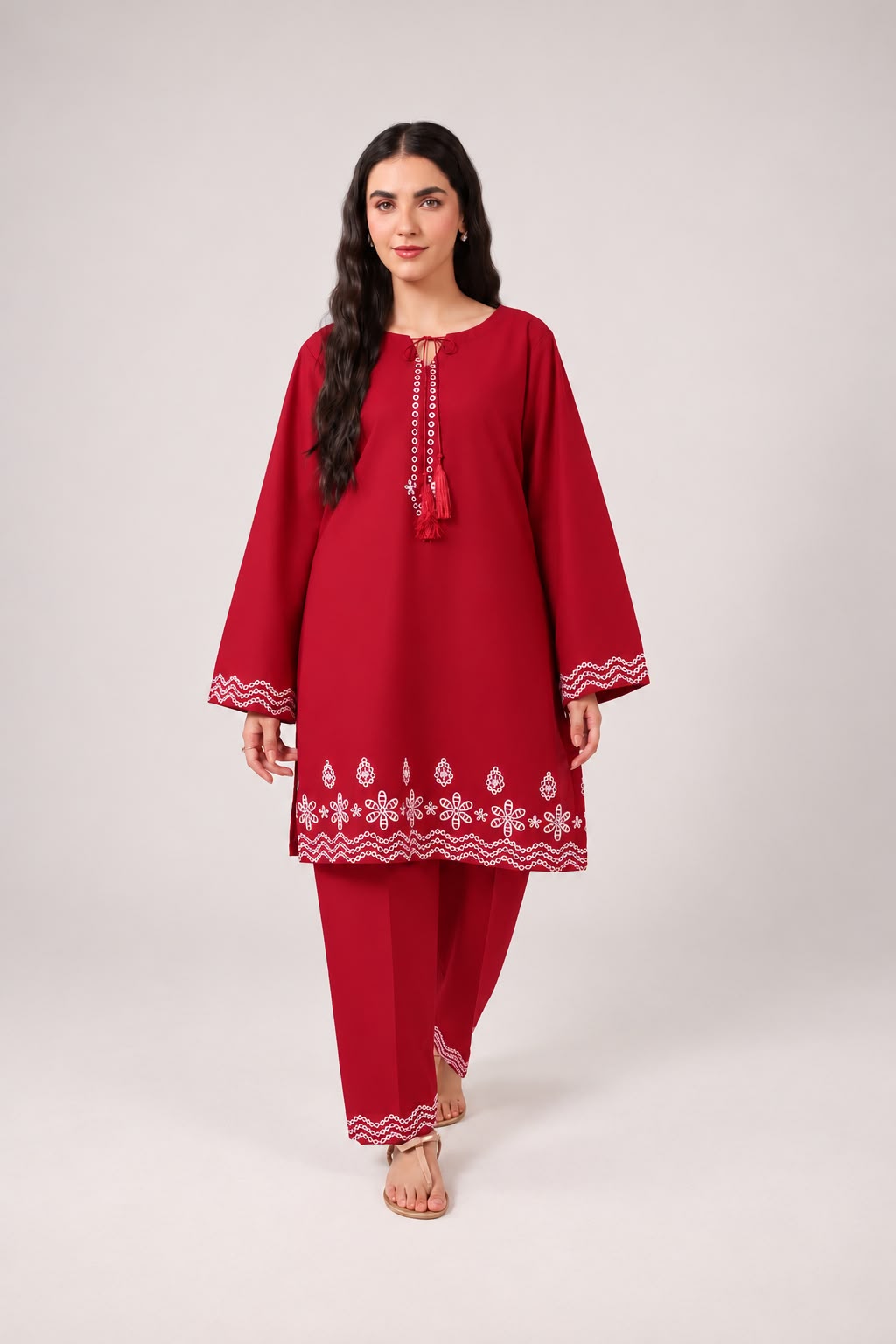 2PC Embroidered Pret- 1267