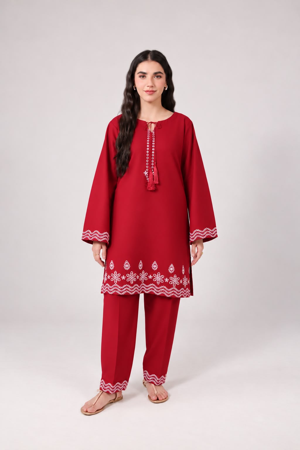 2PC Embroidered Pret- 1267