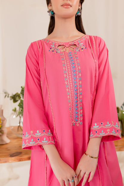 2PC Embroidered Dress- EPF03