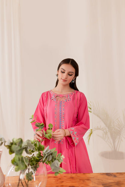 2PC Embroidered Dress- EPF03