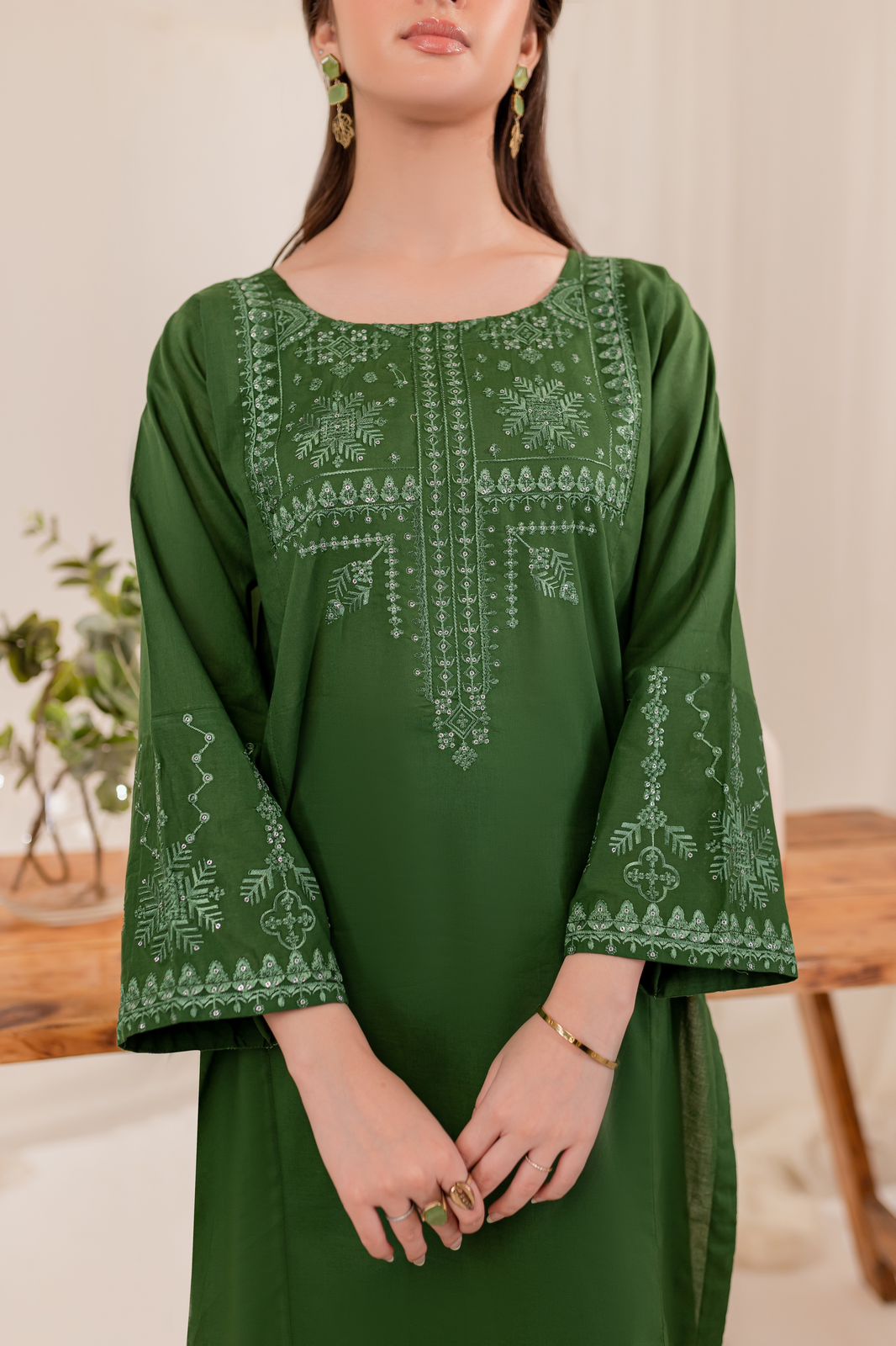 2PC Winters Embroidered Dress- EG05
