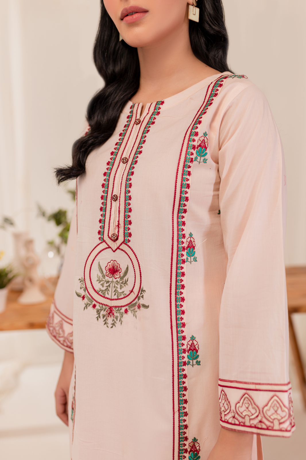 2PC Embroidered Dress- EP06