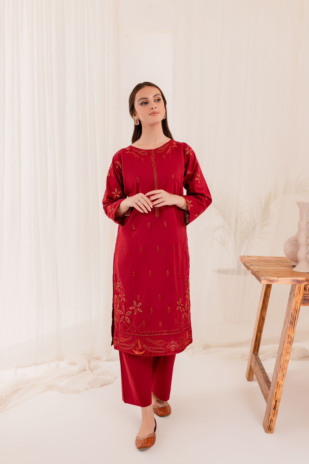 2PC Winters Embroidered Dress EDM-09