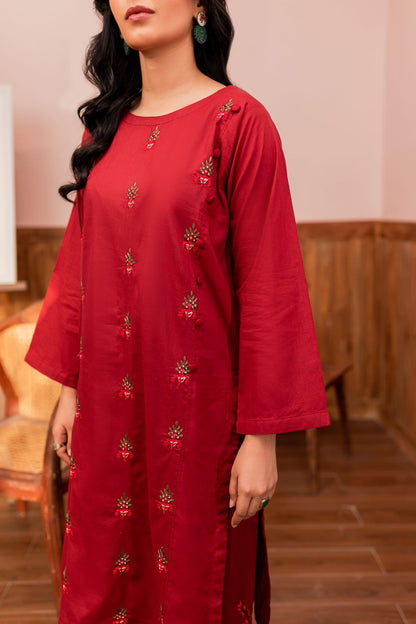 2PC Embroidered Dress- EMB14