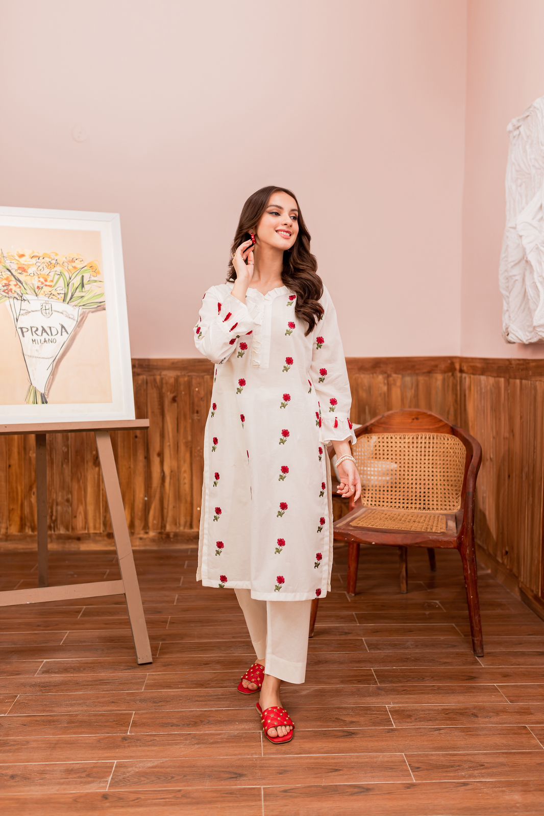 2PC Winters Embroidered Dress- EWR16