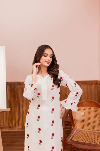2PC Embroidered Dress- EWR16