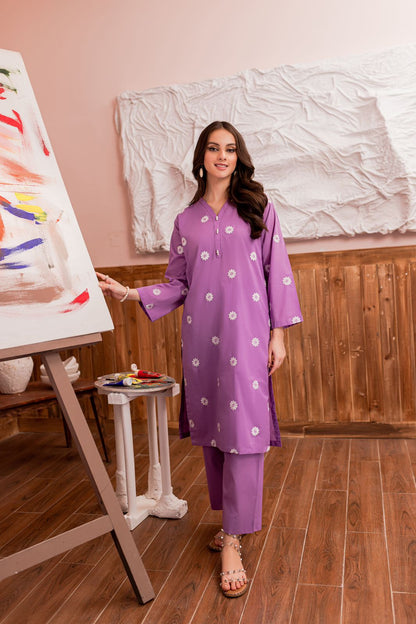 purple embroidered dress by silayi pret