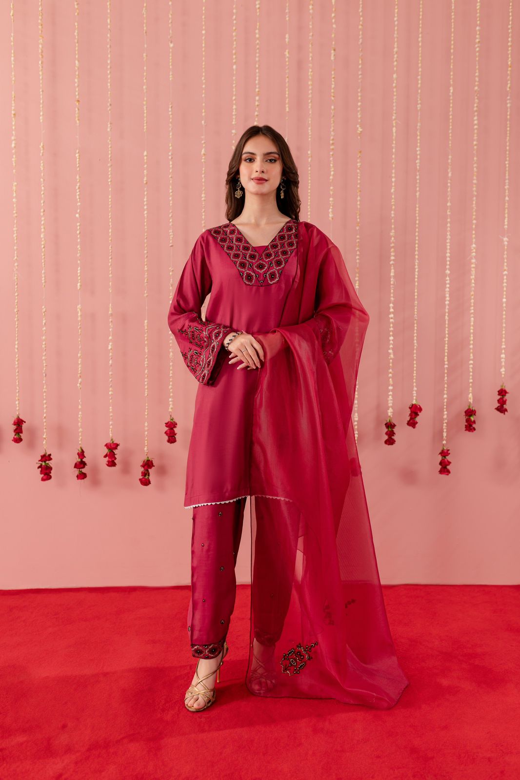 Raw Silk Embroidered Dress - R5