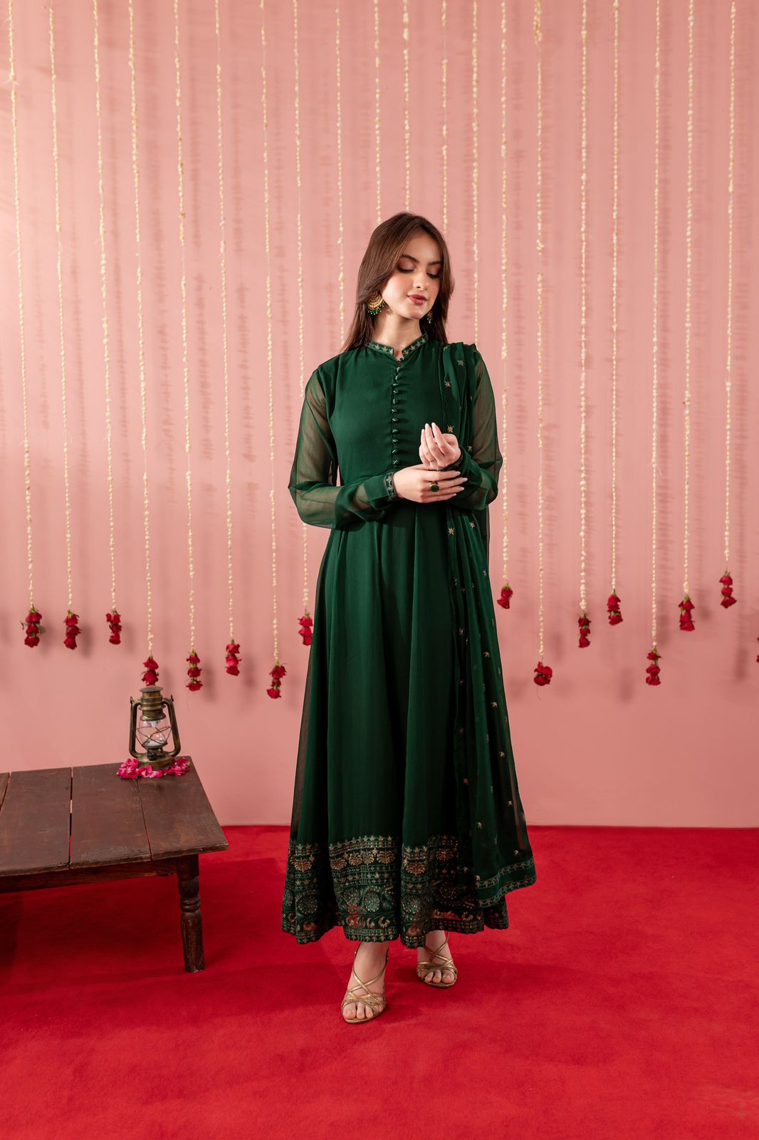 Embroidered Chiffon Dress - BG01