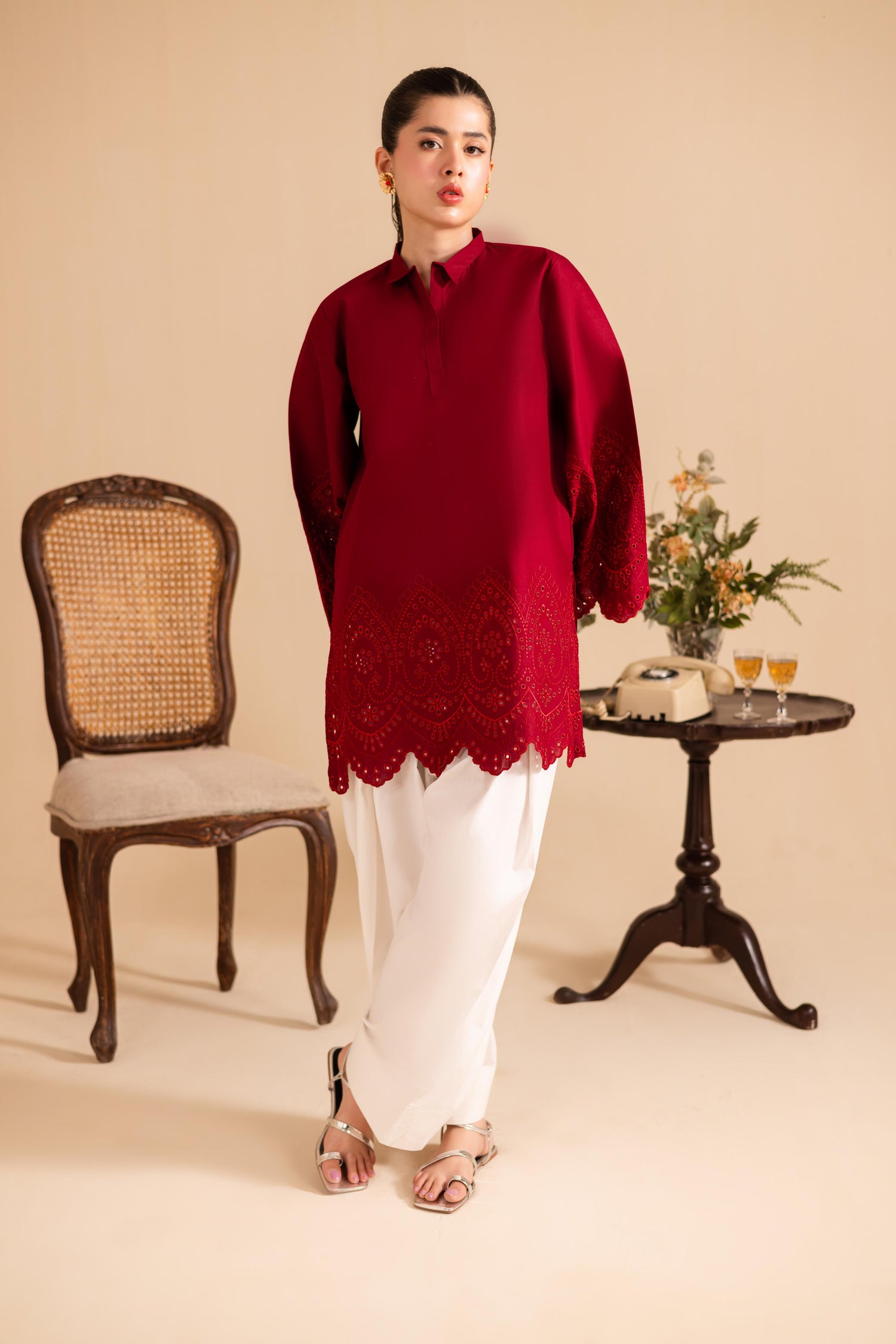 Schiffli Embroidered Co-Ord - 1147