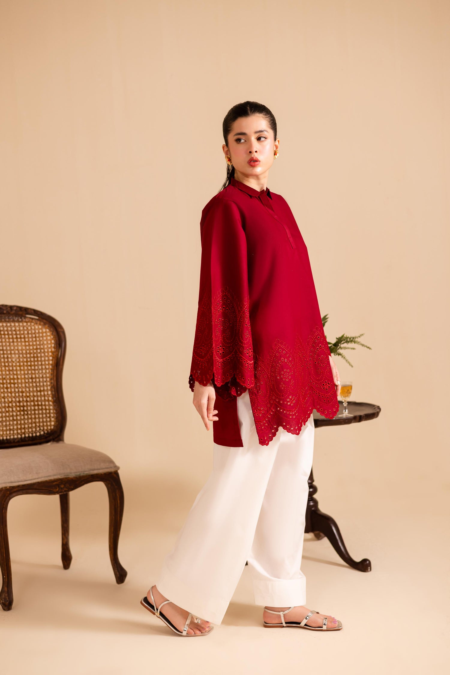 Schiffli Embroidered Co-Ord - 1147