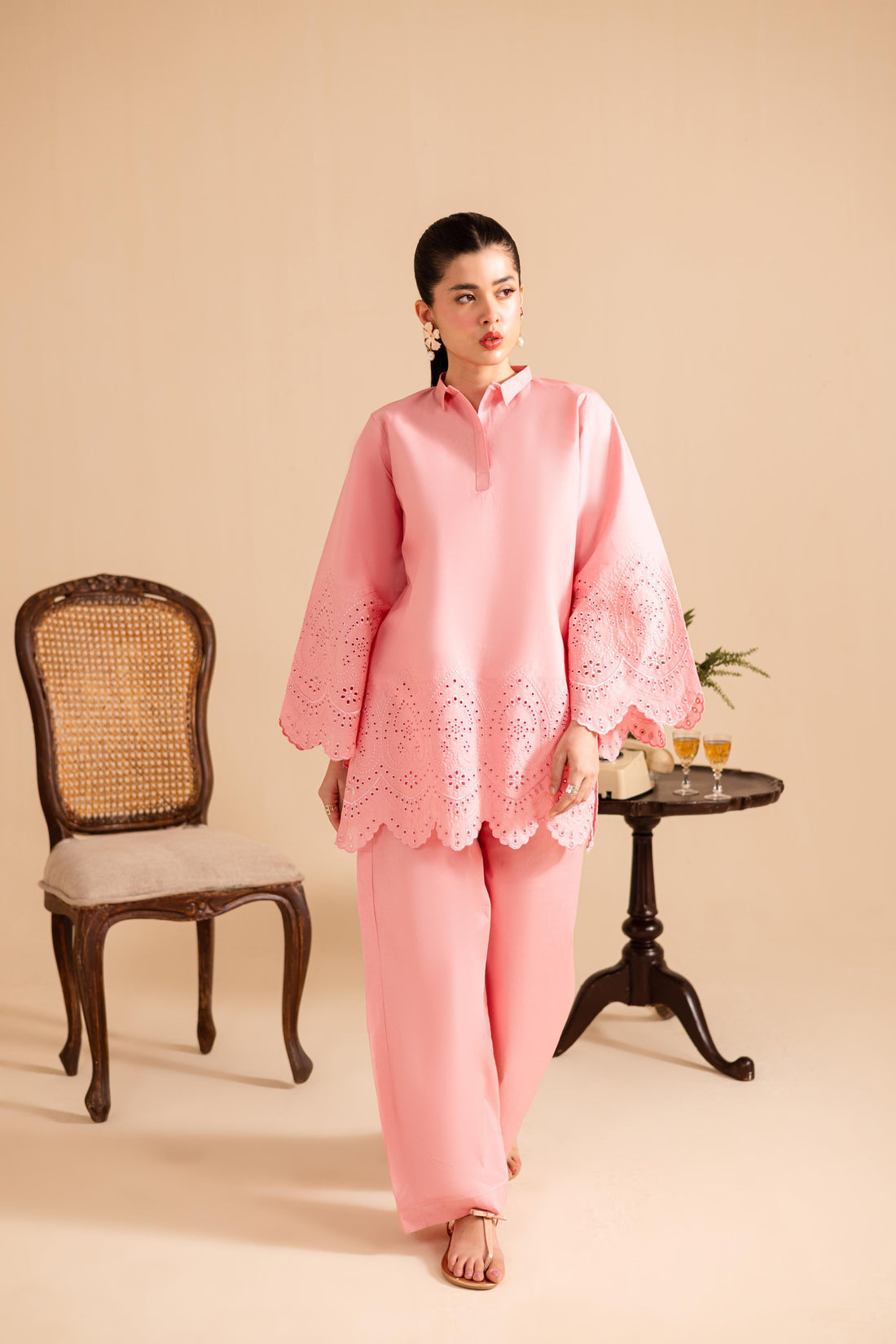 Schiffli Embroidered Co-Ord - 1151