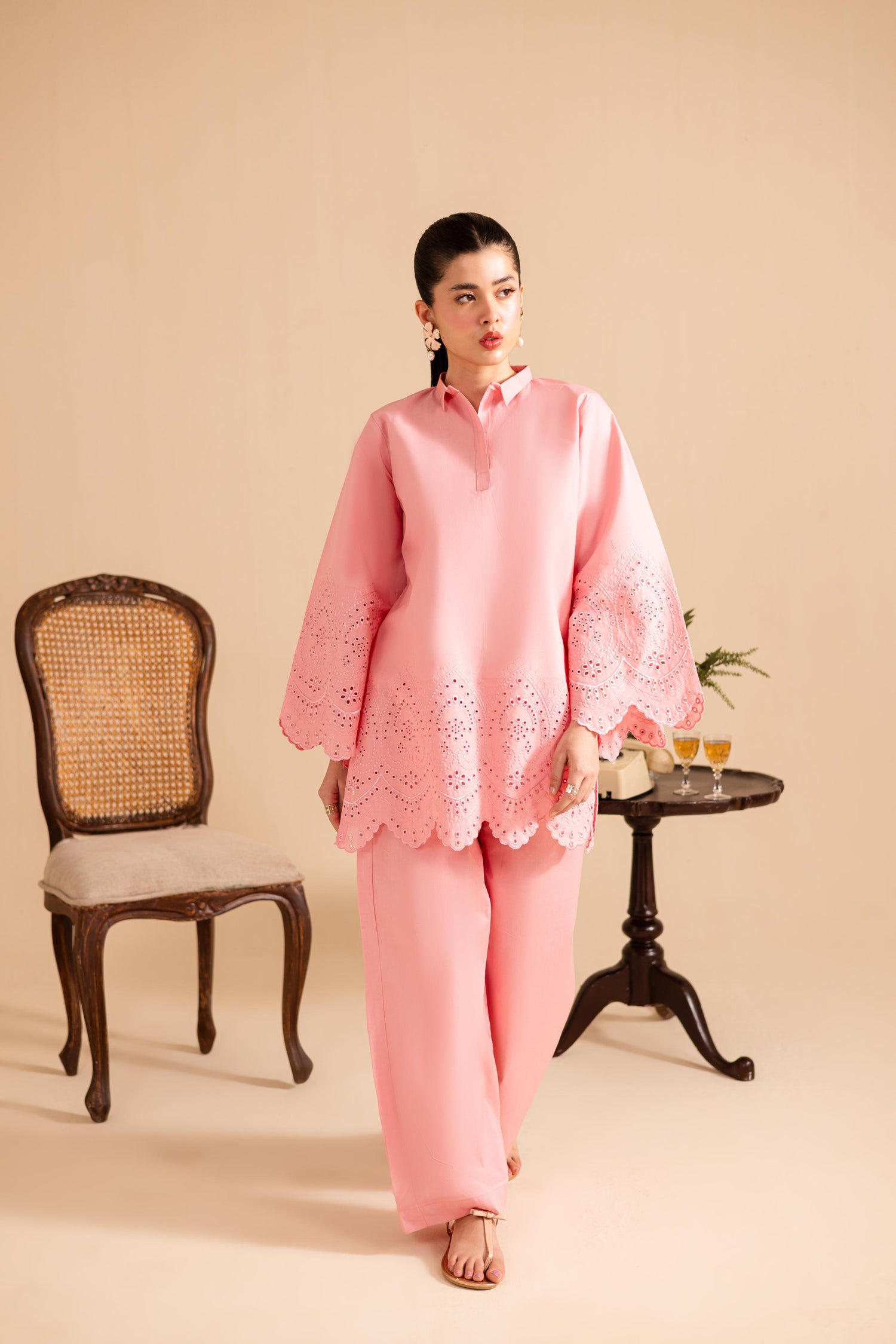 Schiffli Embroidered Co-Ord - 1151