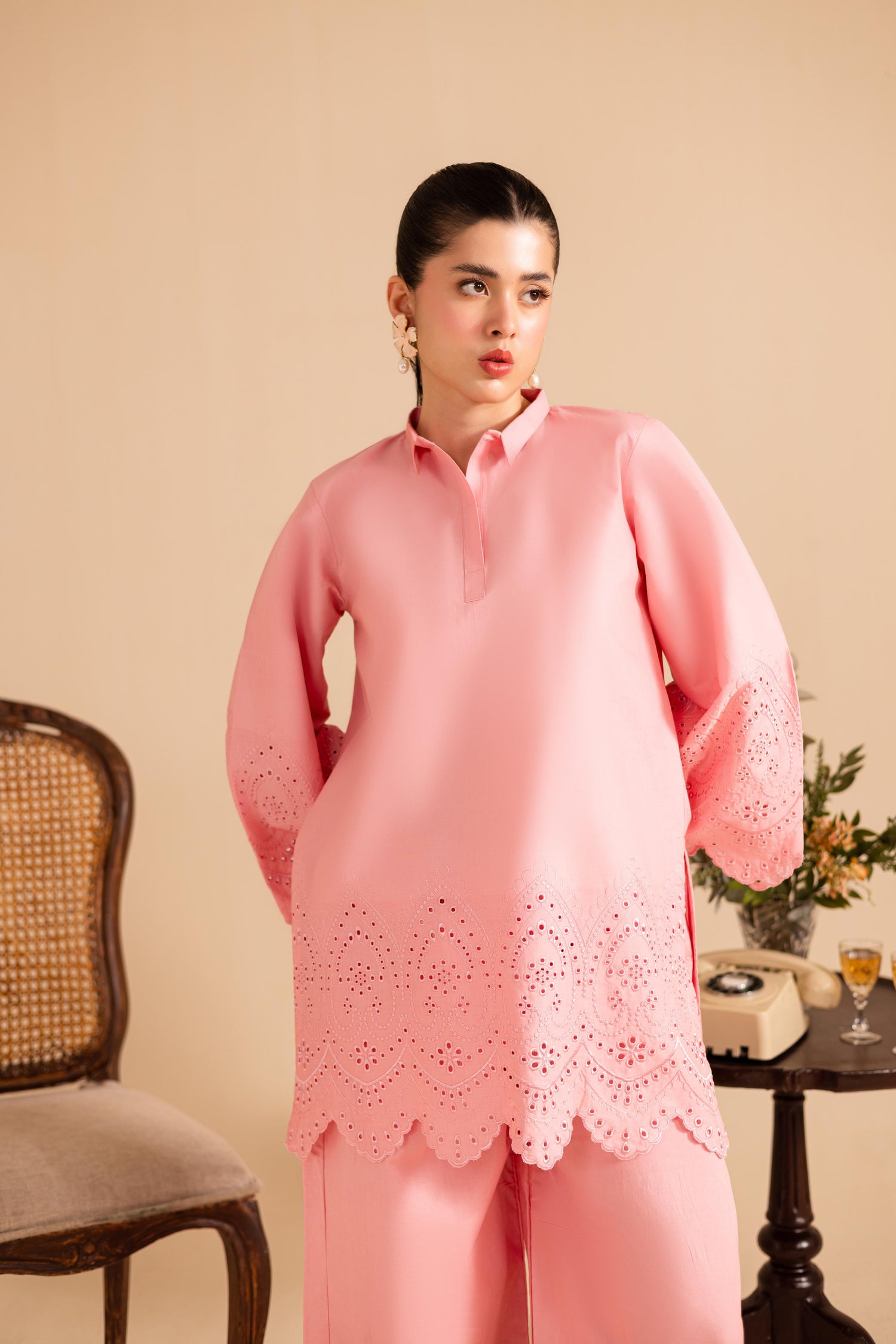 Schiffli Embroidered Co-Ord - 1151